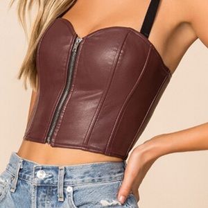 Faux leather bustier